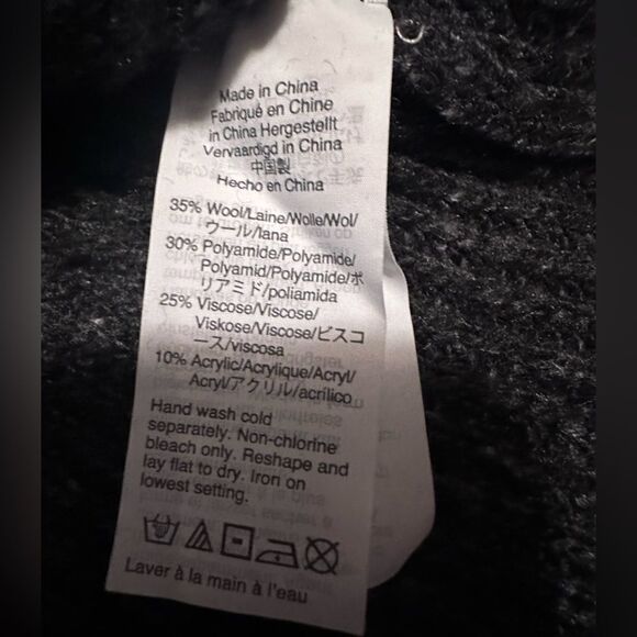 Madewell Curvey Hem Sweater dress - knit grey wool blend - size Large - Picture 5 of 8